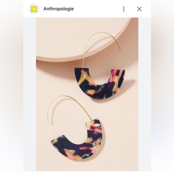 Anthropologie Imogen Resin Demi-Hoop Earrings - Picture 1 of 4